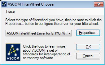 ASCOM FilterWheel Chooser